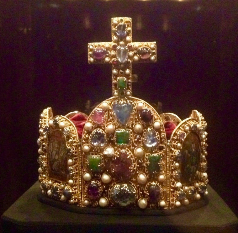 Heavy, bejeweled crown I was not allowed to try on.