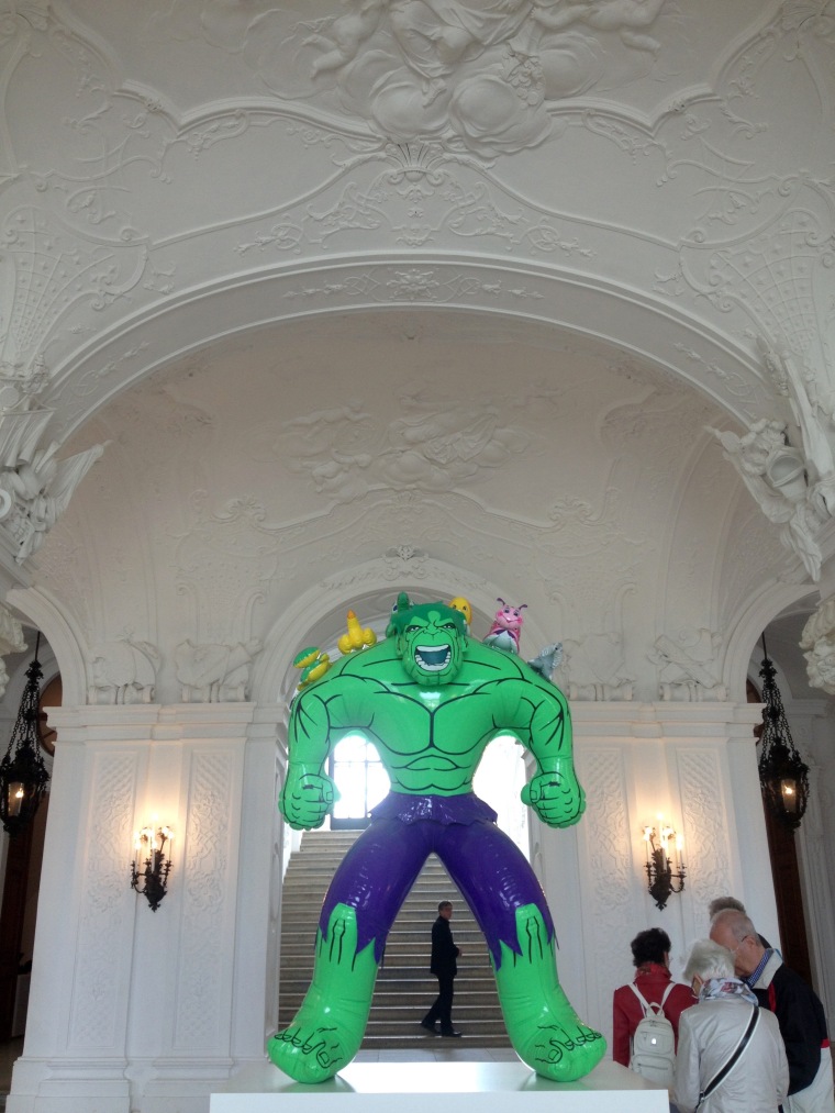 This was just chilling in the entrance hall. Not sure why. Why NOT put an inflatable Hulk in your chateau museum, right?